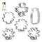 CookieCutter.com Mothers Day Flowers 6 Piece Cookie Cutters Set, Sunflower, Mason Jar, Hibiscus, Daisy, Tin Plate Steel, USA